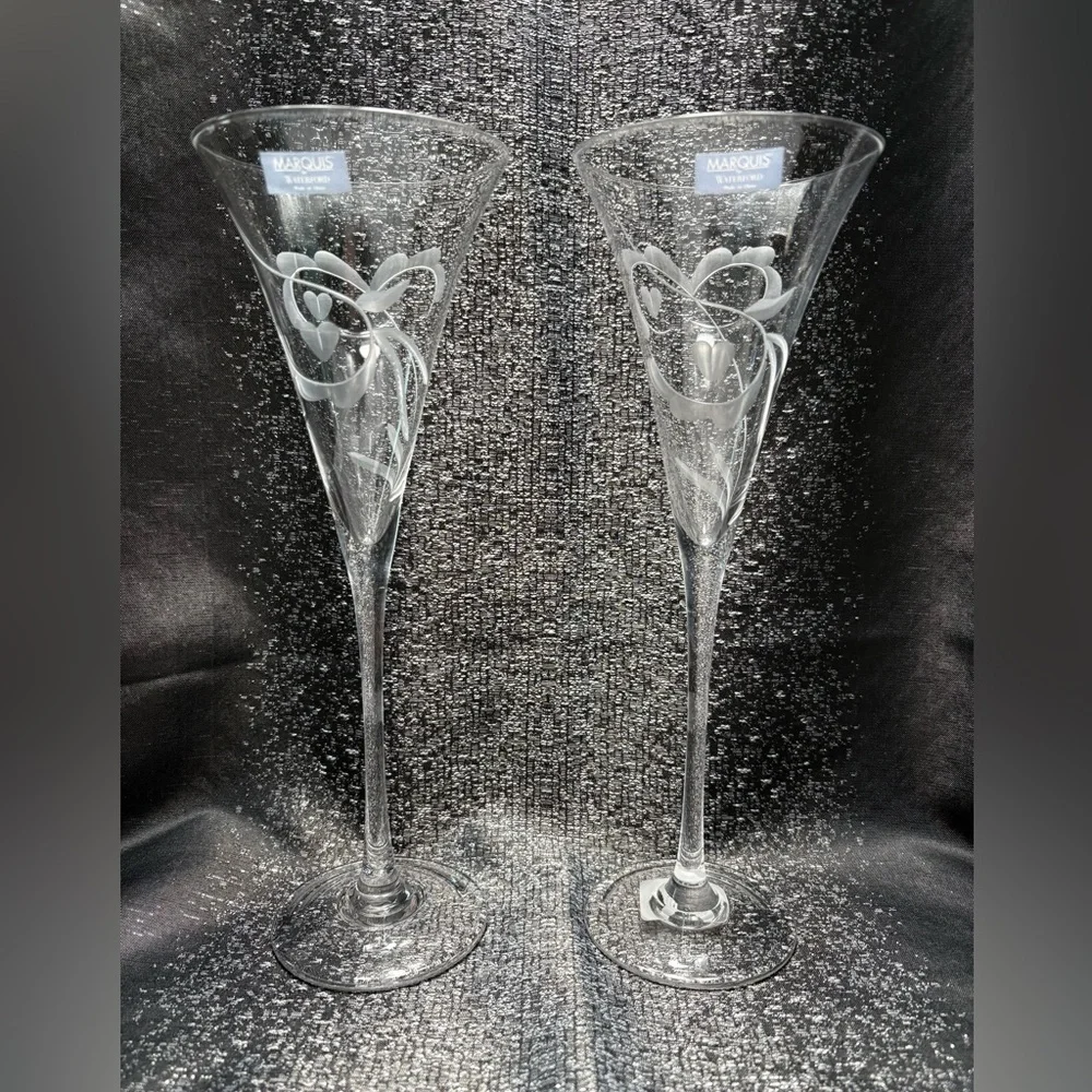 Waterford Crystal Celebration Toasting Flutes Marquis Pattern-Set of 2